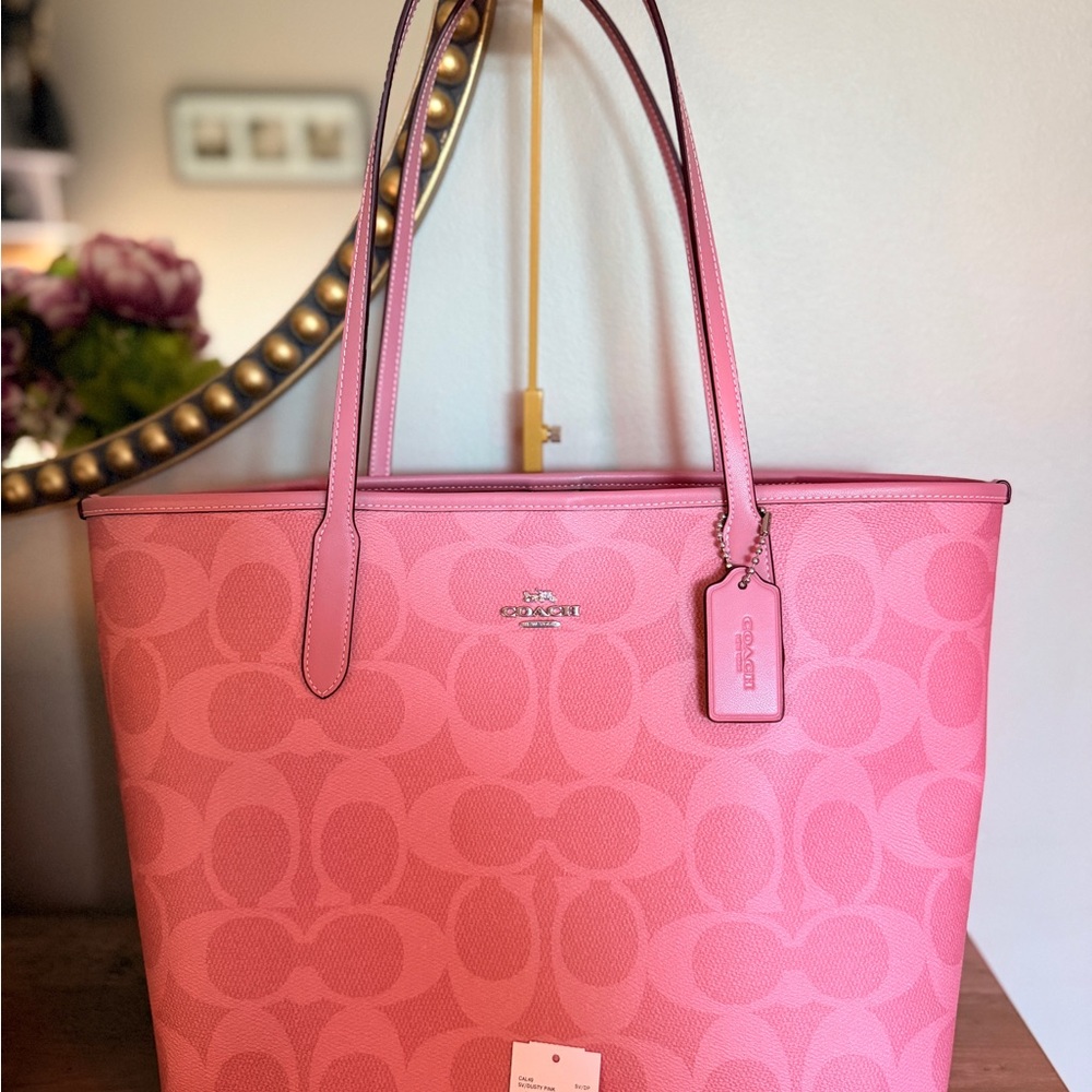 Coach Dusty Pink Monogram Tote